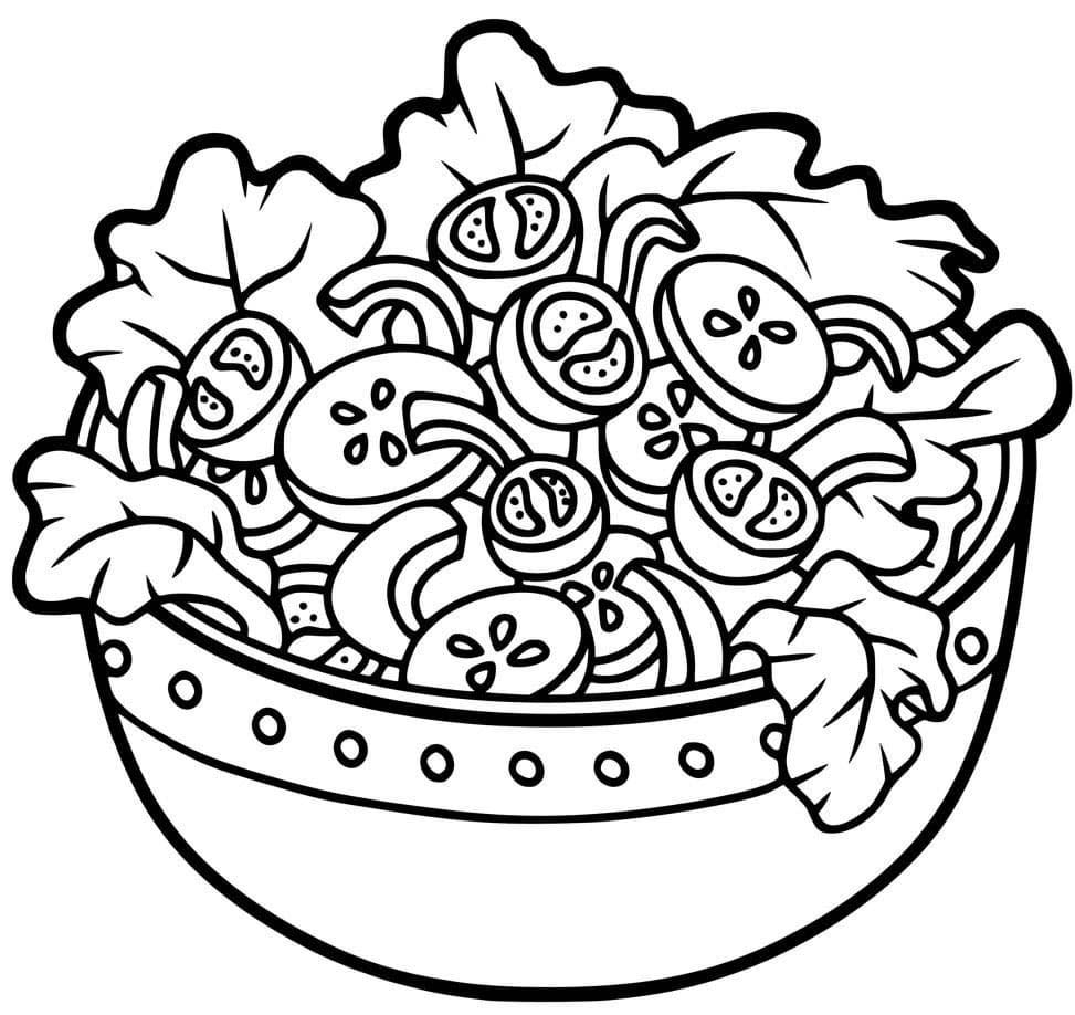Dibujos de Ensalada para niños para colorear