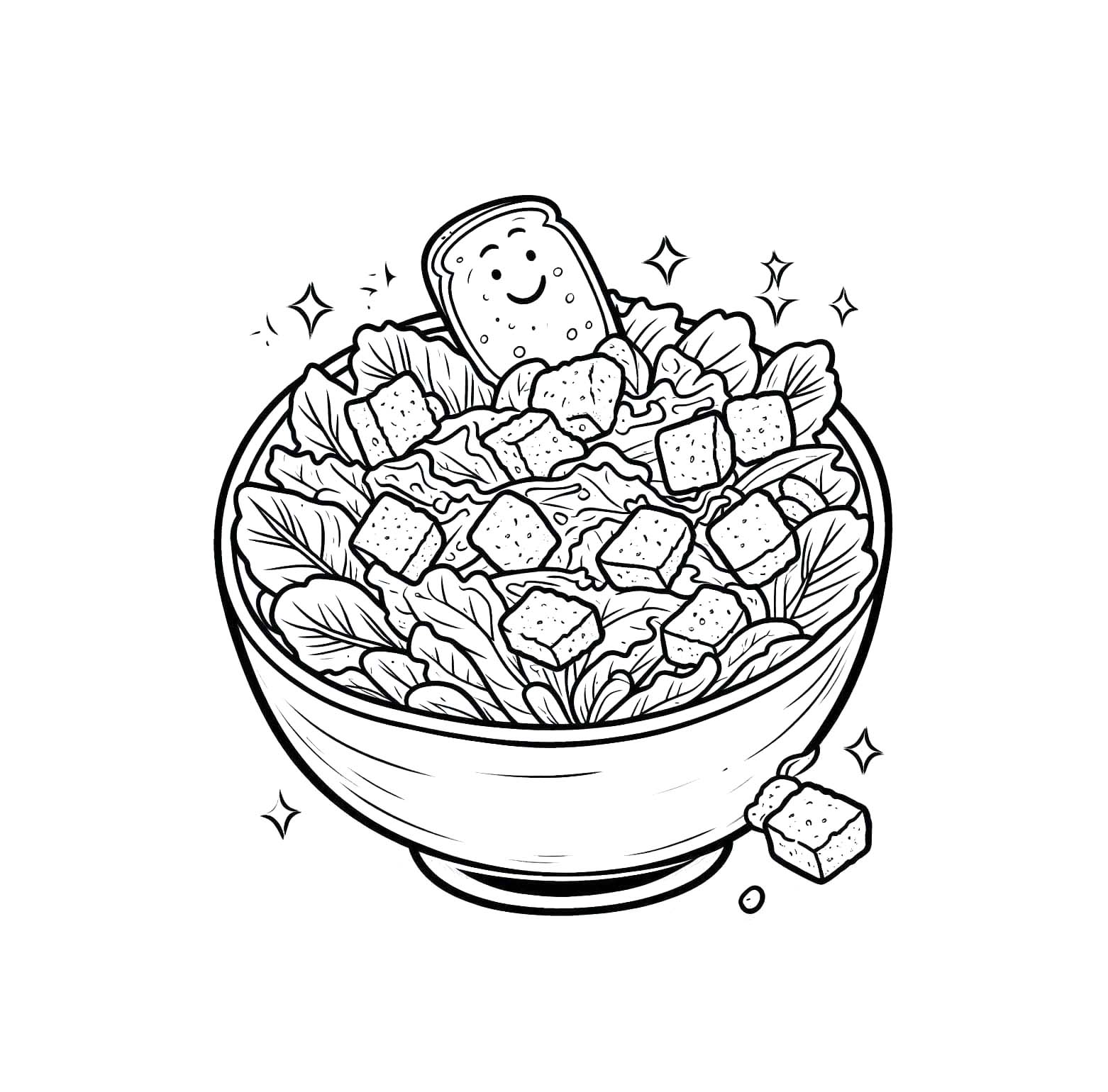 Dibujos de Ensalada sencillo para colorear
