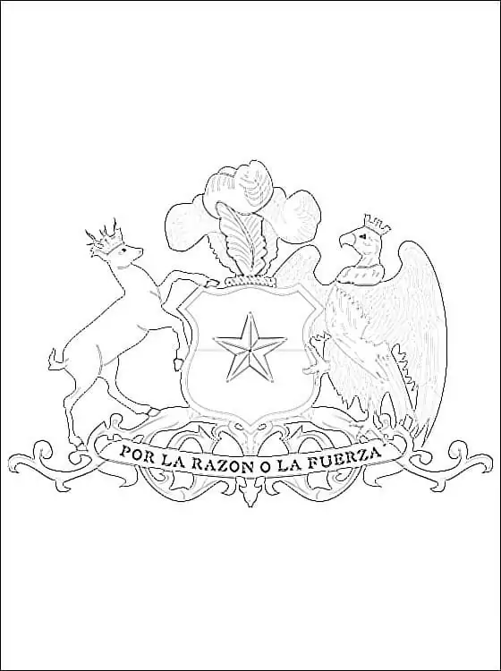 Dibujos de Escudo de armas de Chile para colorear