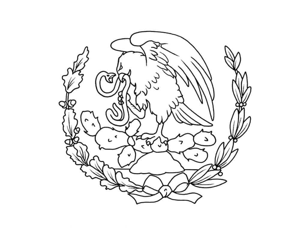 Dibujos de Escudo de México imprimible para colorear