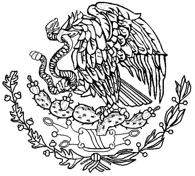 Dibujos de Escudo de México simple para colorear