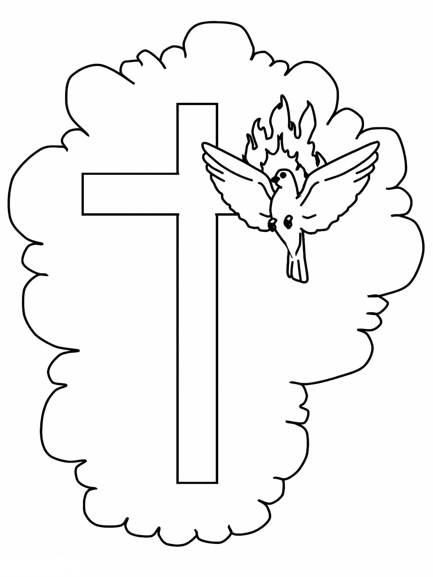 Dibujos de Espíritu Santo fácil gratuito para colorear