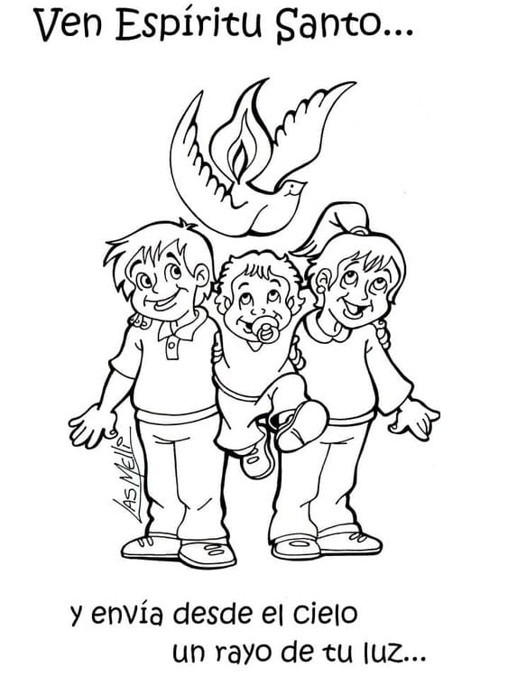 Dibujos de Espíritu Santo gratis para niños para colorear