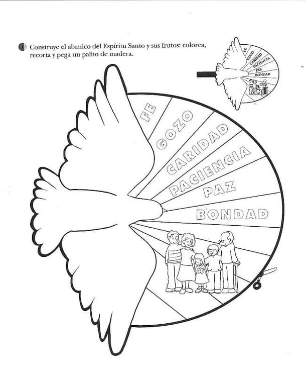 Dibujos de Espíritu Santo Imprimible para niños para colorear
