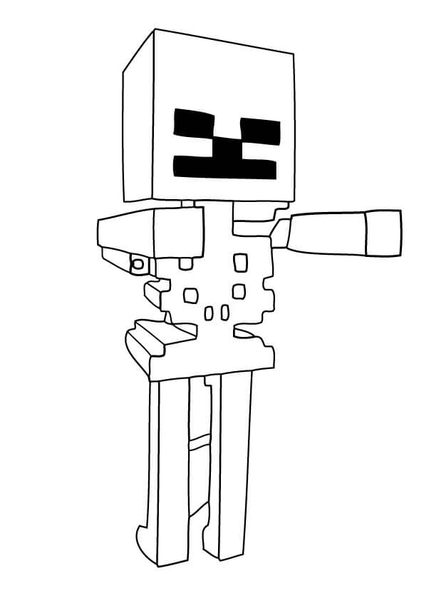 Dibujos de Esqueleto Zombi de Minecraft para colorear