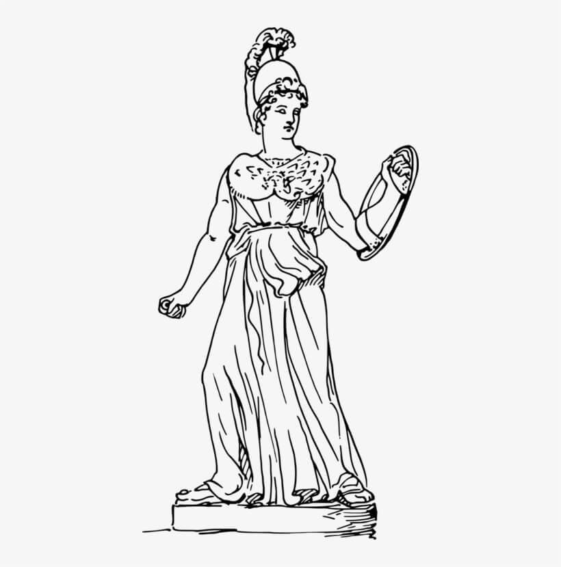 Estatua de la diosa Atenea Partenos para colorir