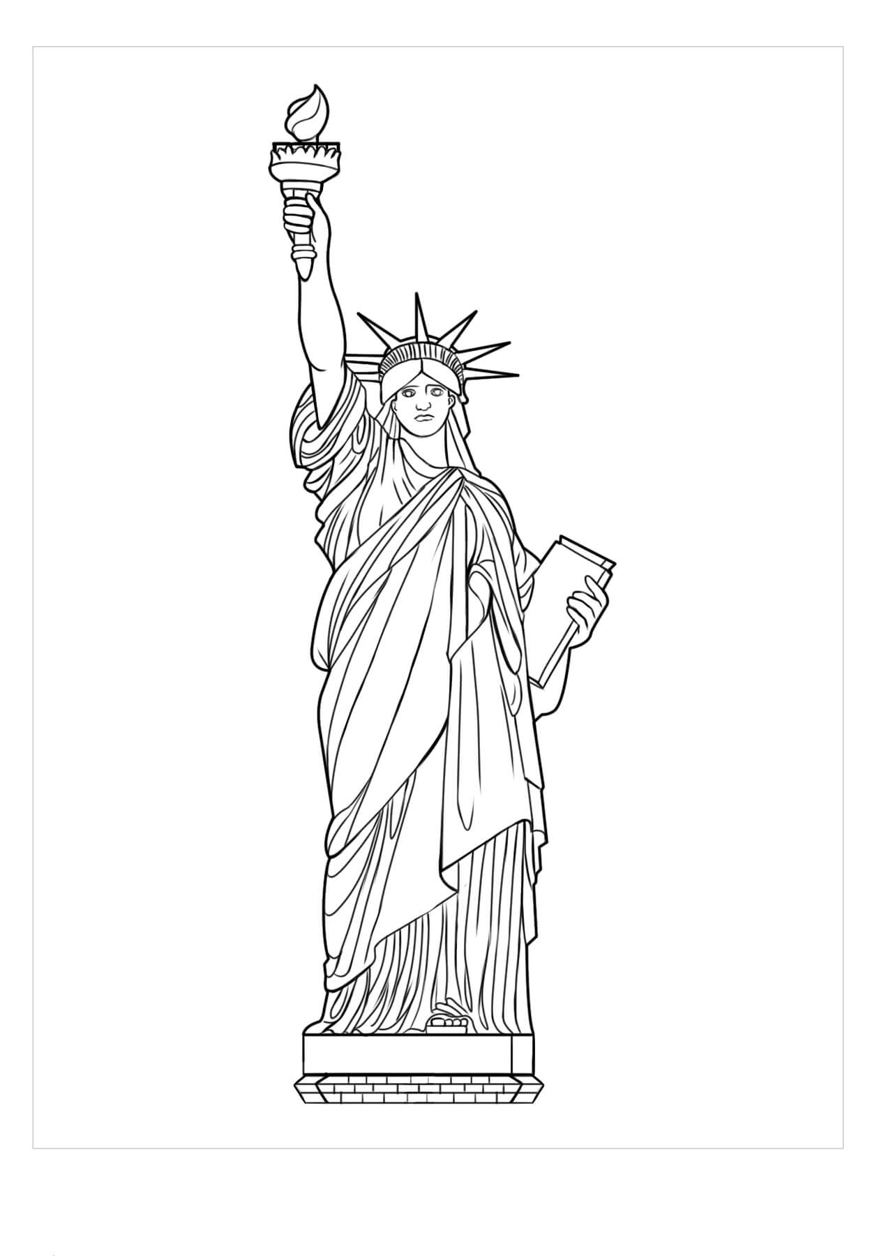 Dibujos de Estatua de la Libertad de Simples para colorear