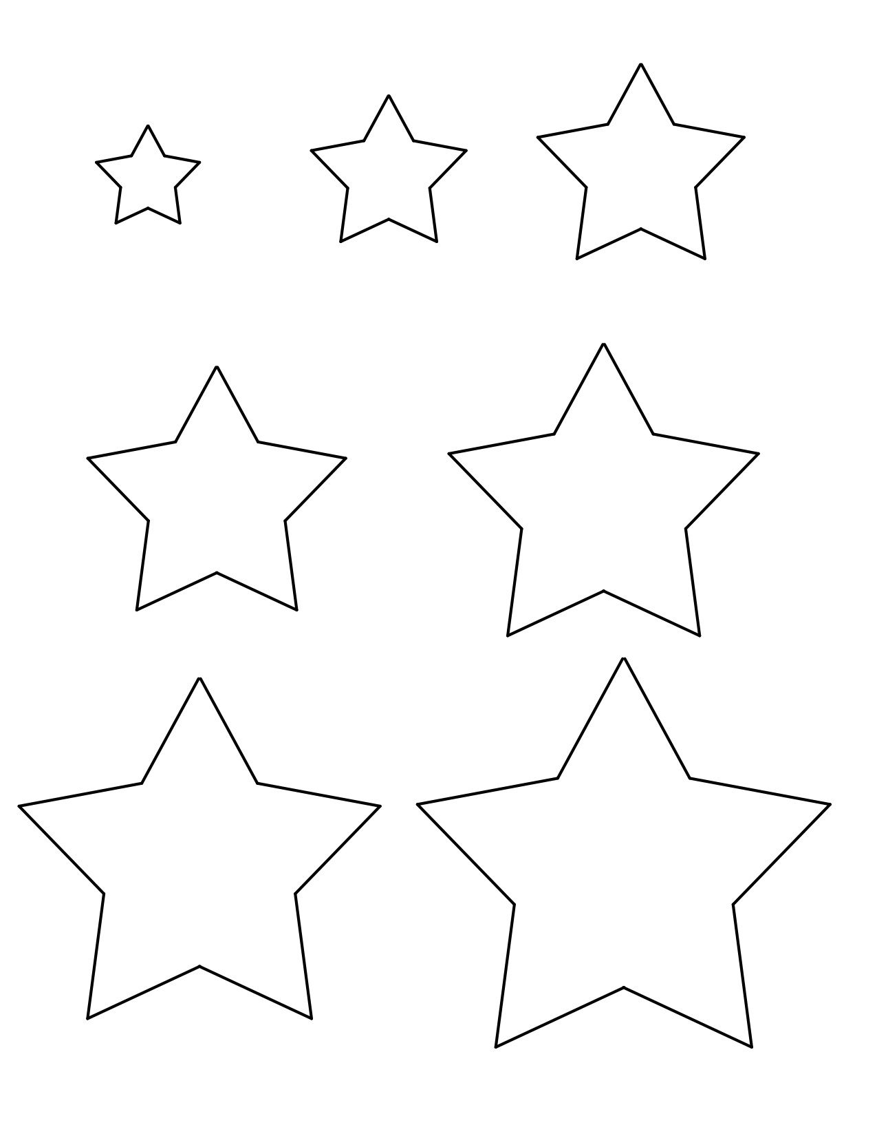 Dibujos de Estrellas De Diferentes Tamaños para colorear