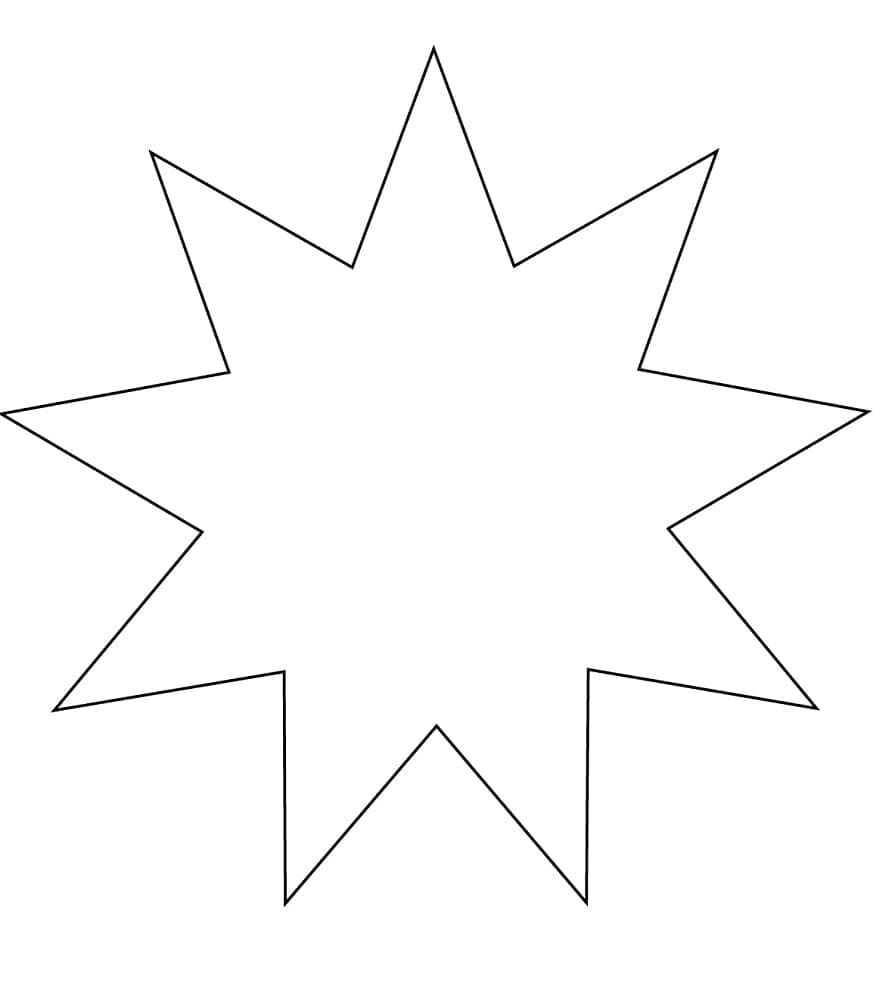 Dibujos de Estrellas de nueve puntas para colorear