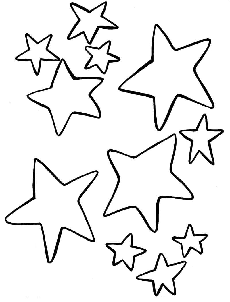 Estrellas fáciles para colorir