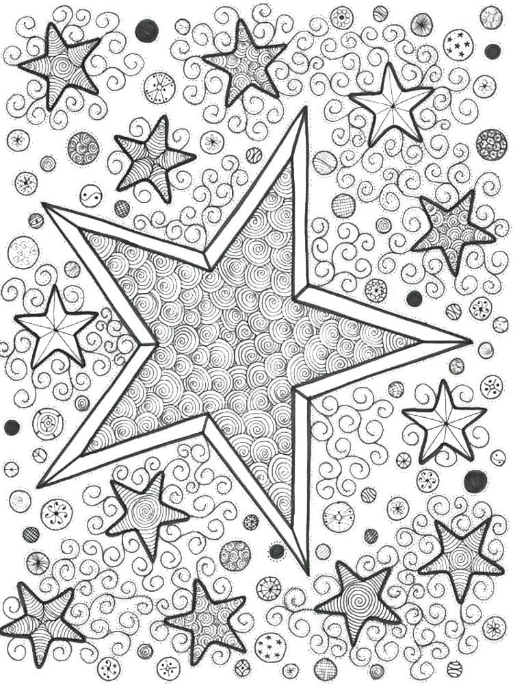 Dibujos de Estrellas para adultos para colorear