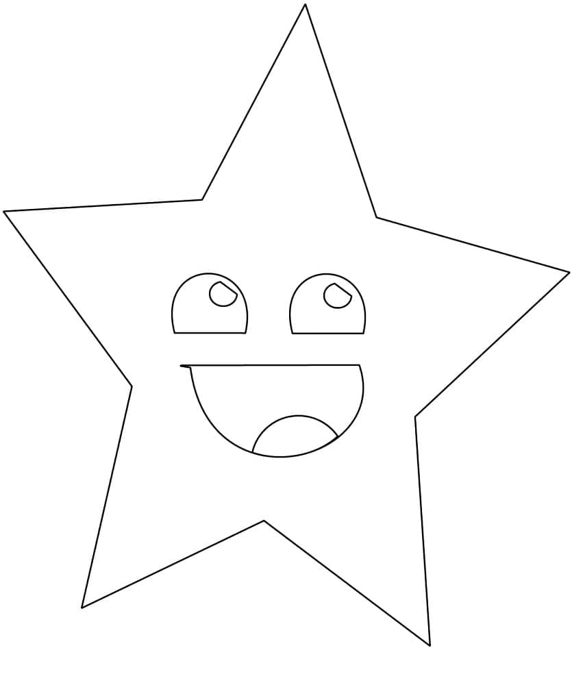 Dibujos de Estrellas sonriente imprimible para colorear