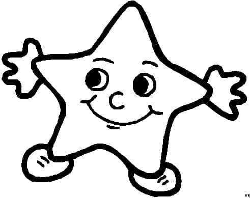 Dibujos de Estrellas sonriente para imprimir para colorear