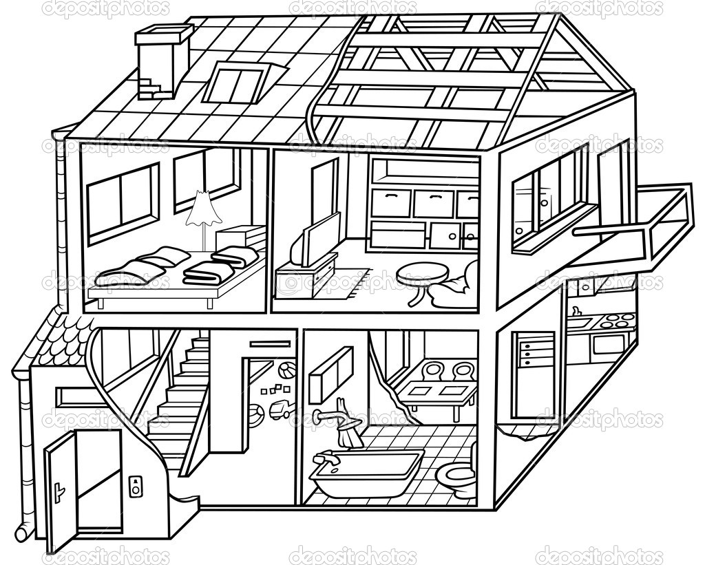 Dibujos de Estructura De La Casa para colorear