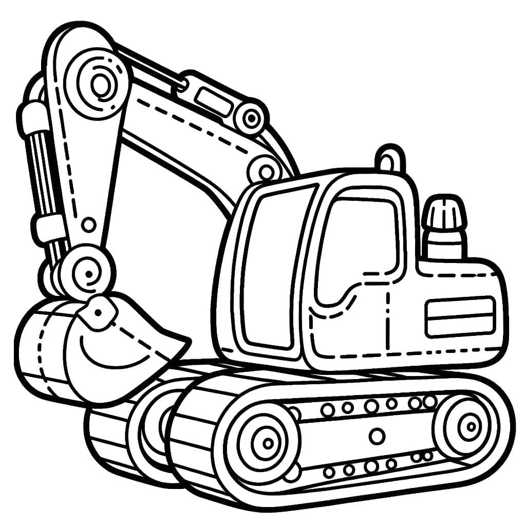 Dibujos de Excavadora 4 para colorear