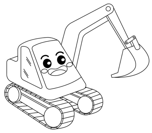 Dibujos de Excavadora básico para colorear