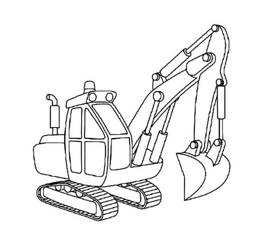 Dibujos de Excavadora gratis para niños para colorear
