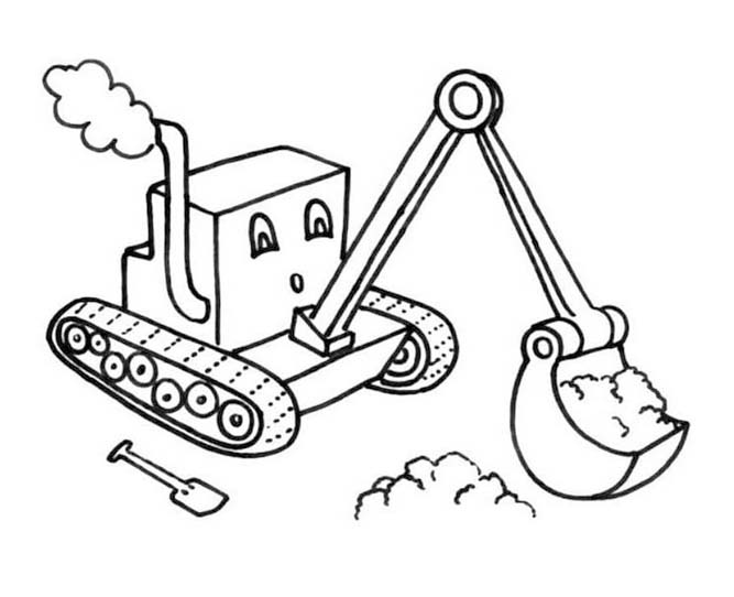 Dibujos de Excavadora imprimible gratis para colorear