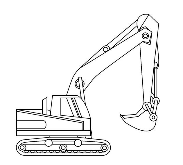 Dibujos de Excavadora Imprimible para niños para colorear