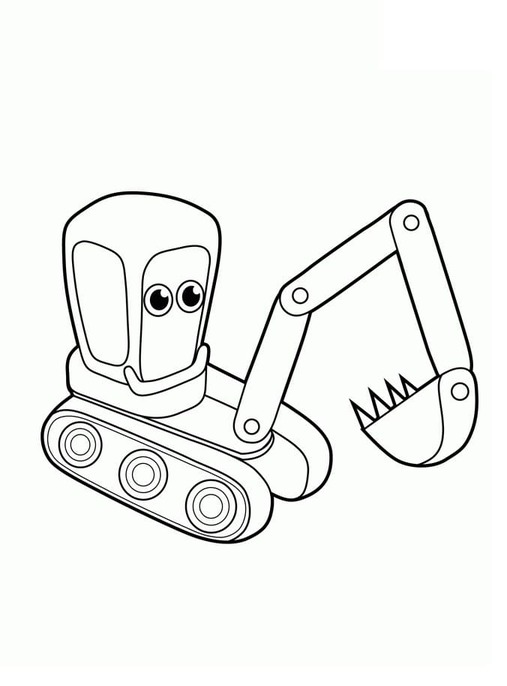 Dibujos de Excavadora sencillo imprimible para colorear
