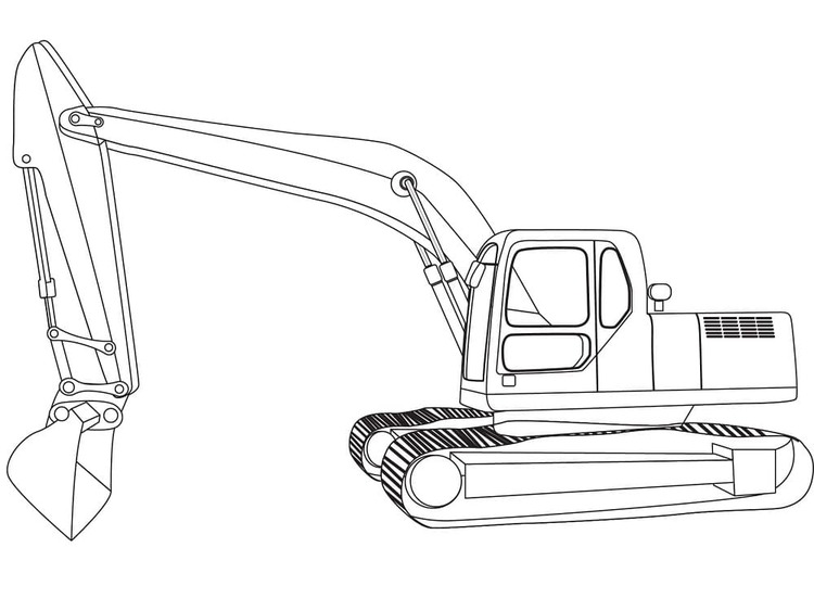 Dibujos de Excavadora Sencillo para colorear