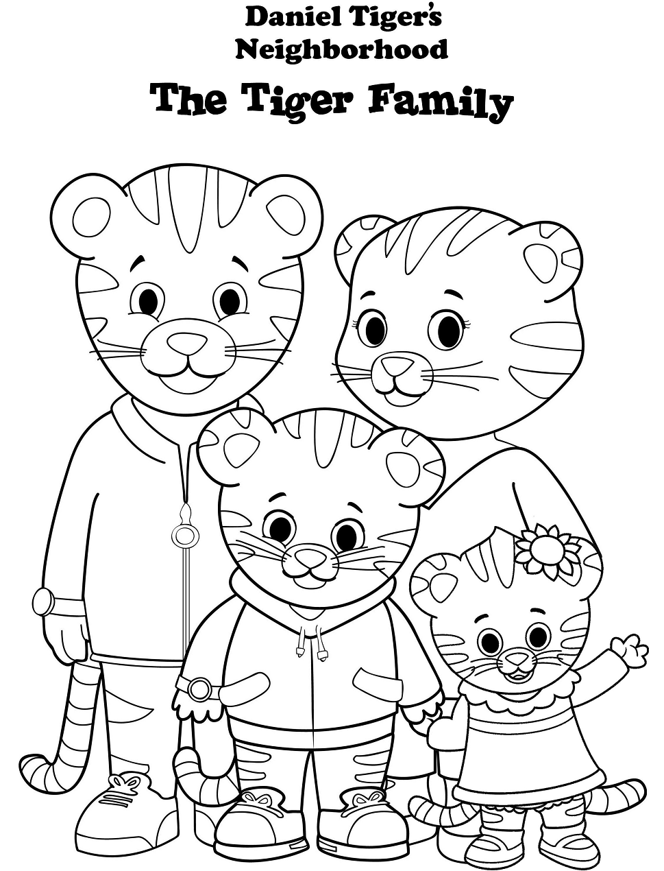Familia Daniel Tiger para colorir