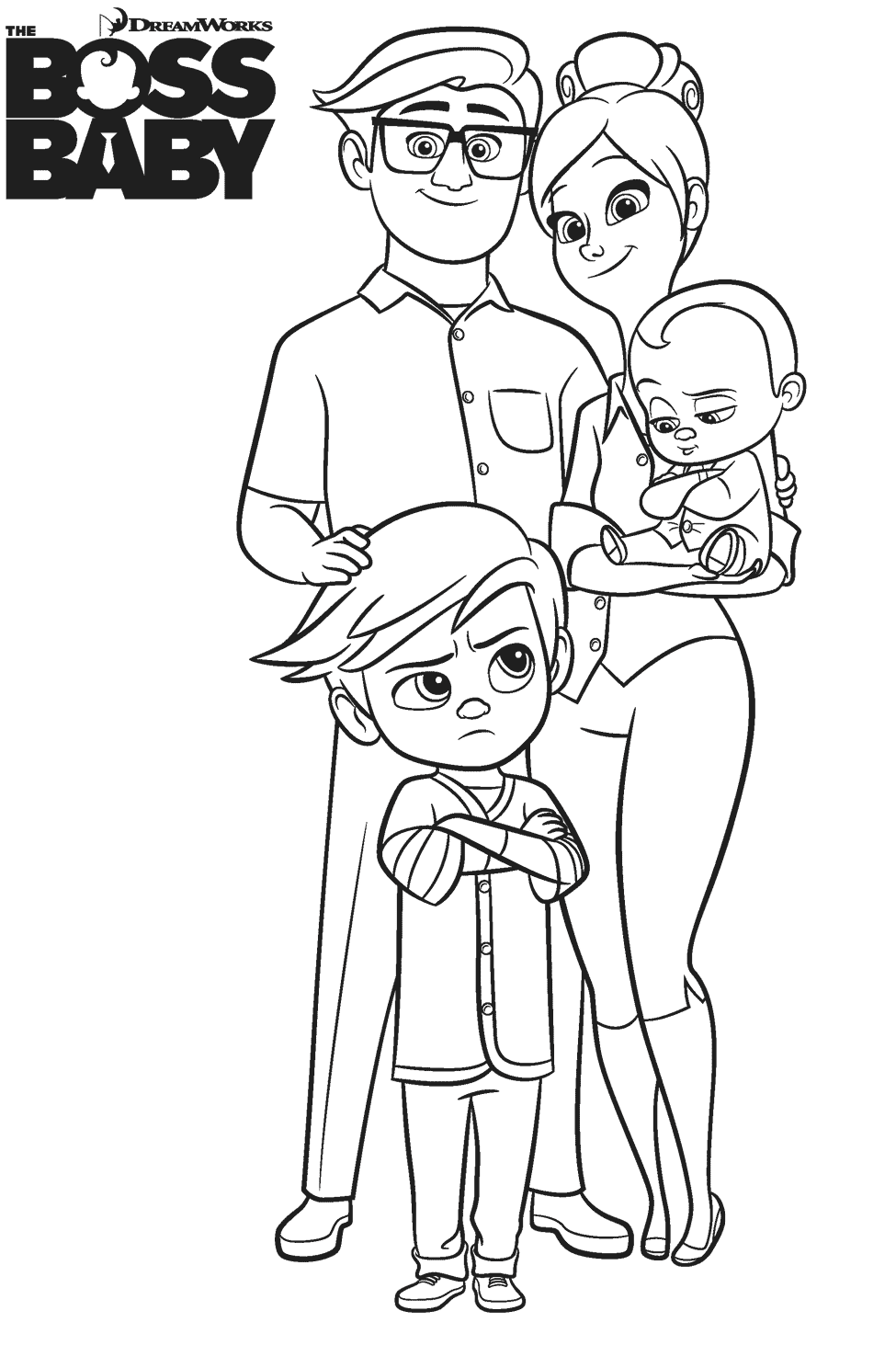 Familia De Jefe Bebé para colorir