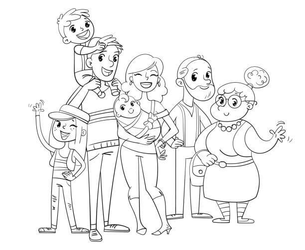 Dibujos de Familia Feliz para colorear