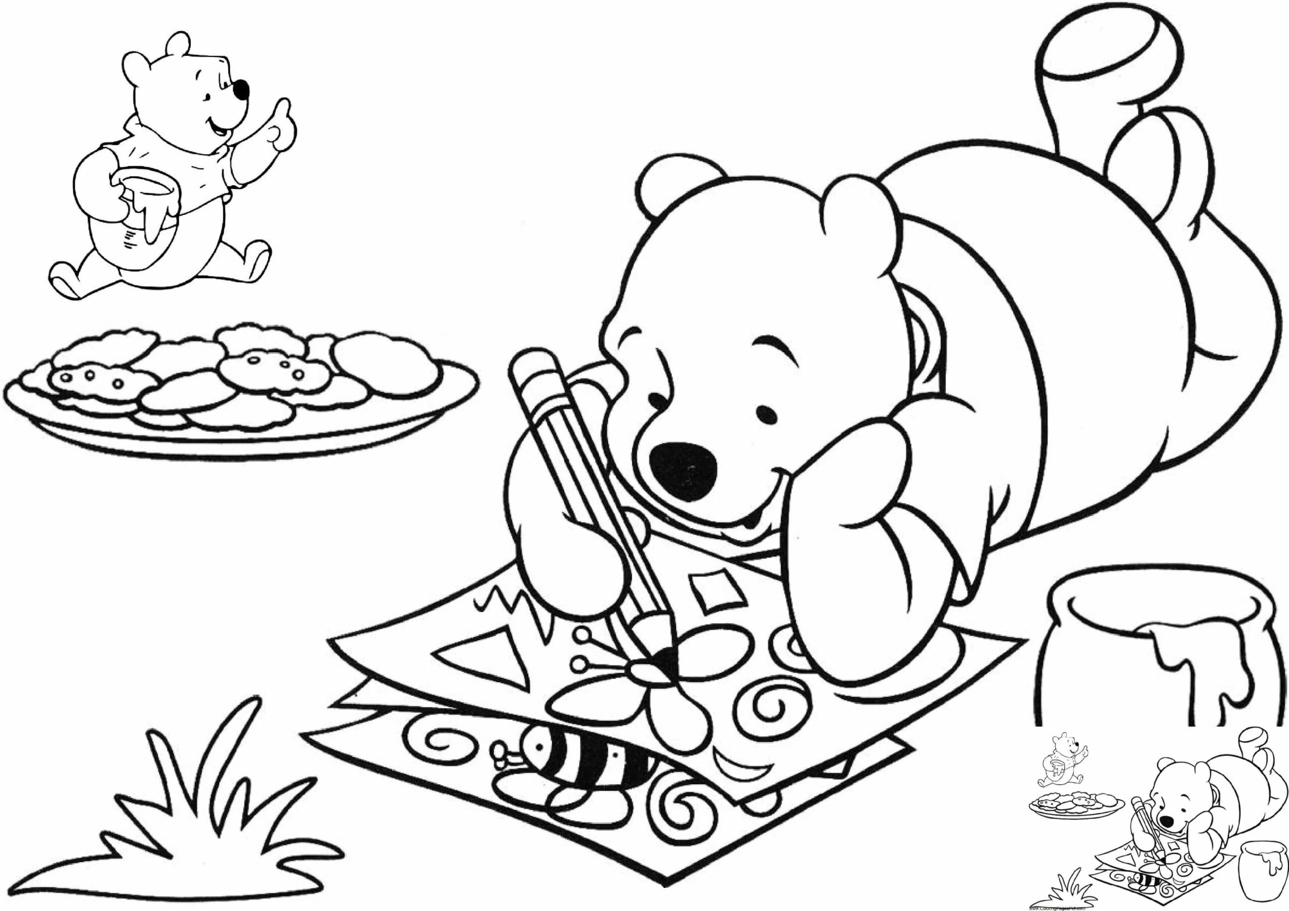 Fantástico Winnie Pooh para colorir