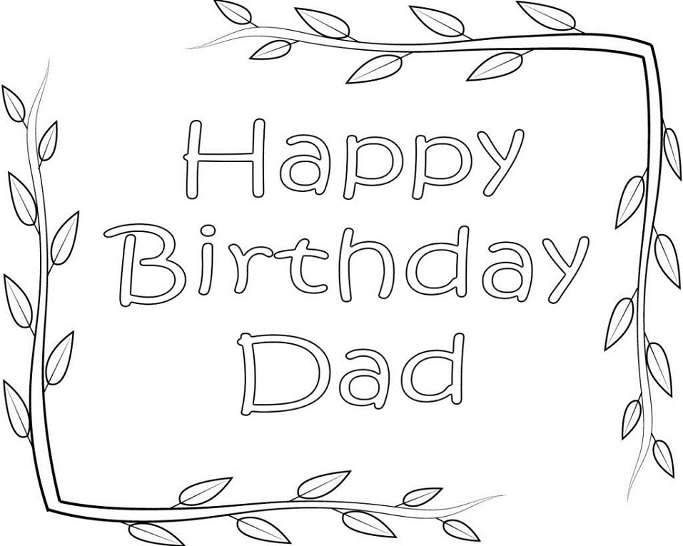 Dibujos de Feliz Cumpleaños Papá para colorear
