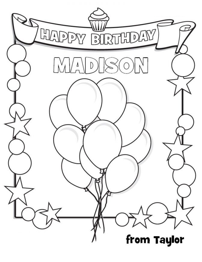 Feliz Cumpleaños Madison para colorir