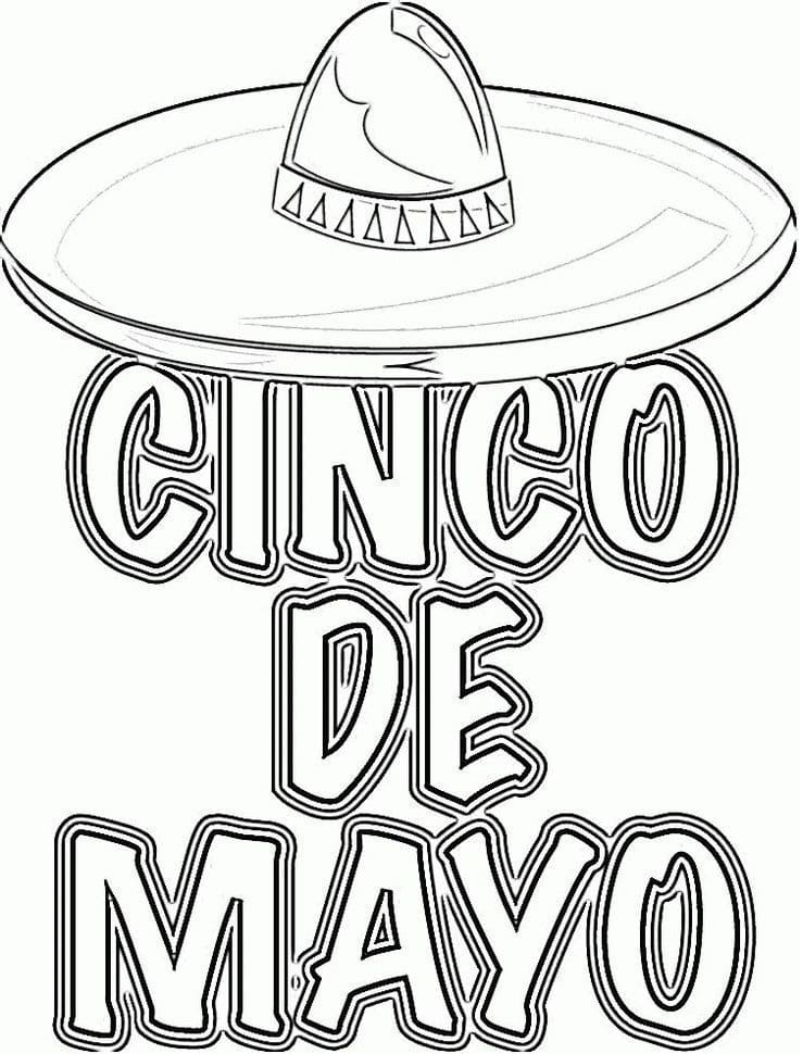 Dibujos de Feliz imprimible Cinco de Mayo para colorear