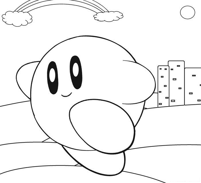 Dibujos de Feliz Kirby para colorear