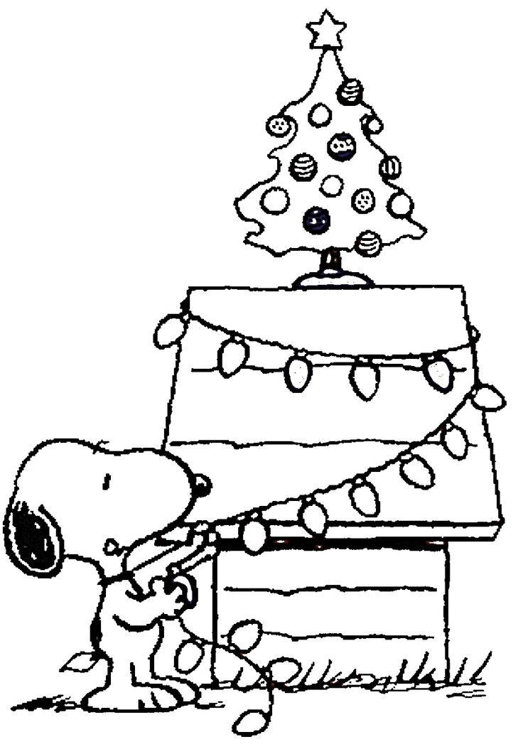 Dibujos de Feliz Navidad Con Snoopy para colorear