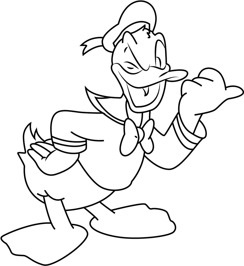 Dibujos de Feliz Pato Donald para colorear