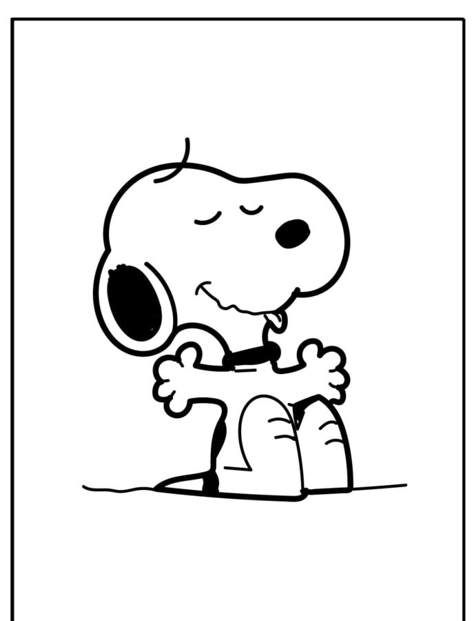 Feliz Snoopy para colorir