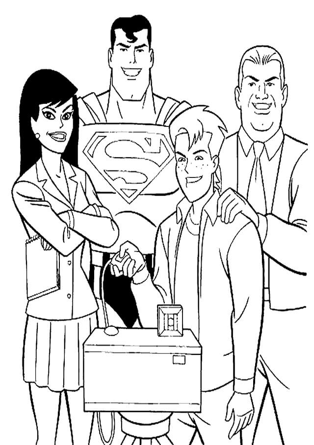 Feliz Superman y Amigos para colorir