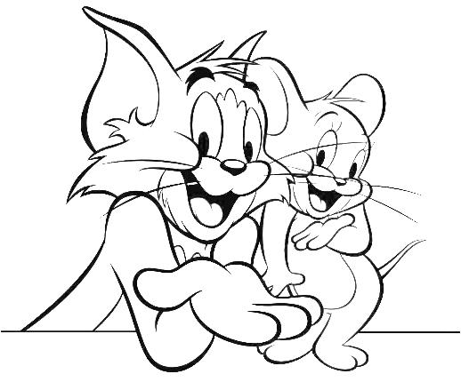 Feliz Tom Y Jerry para colorir