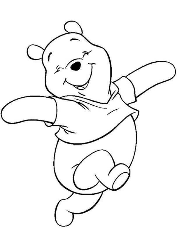 Dibujos de Feliz Winnie de Pooh para colorear