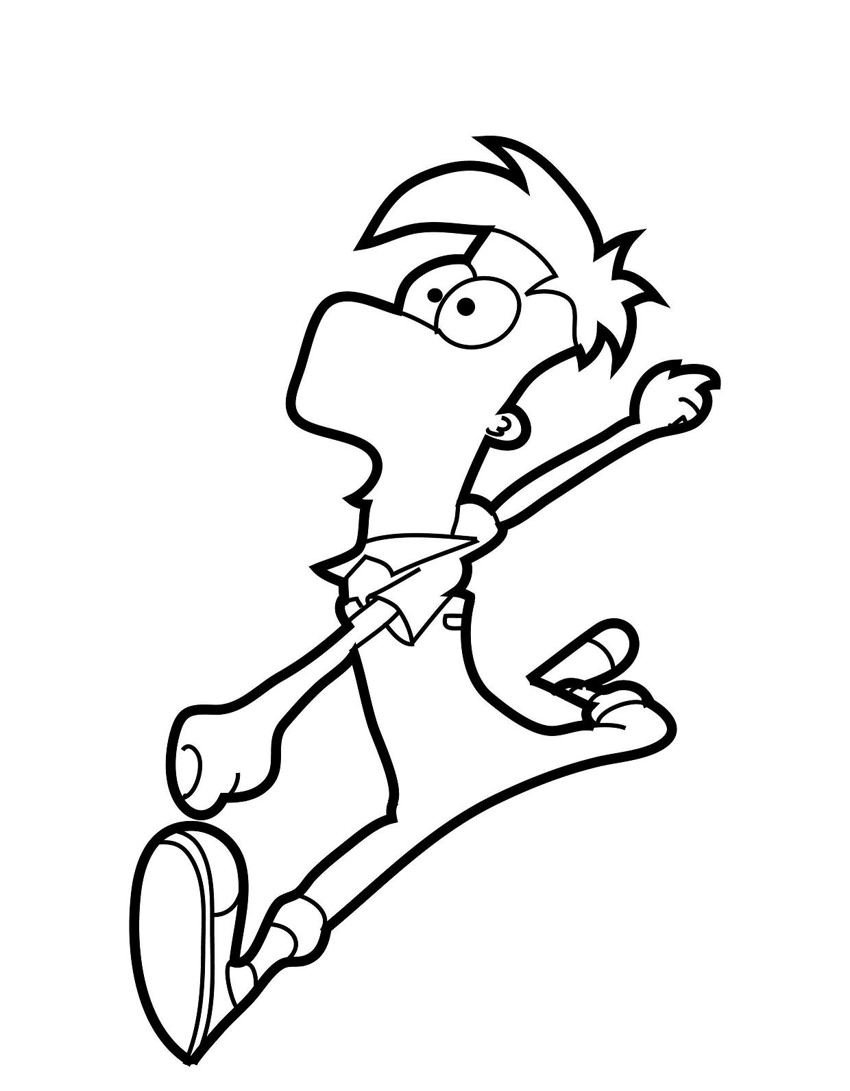 Dibujos de Ferb Corriendo para colorear