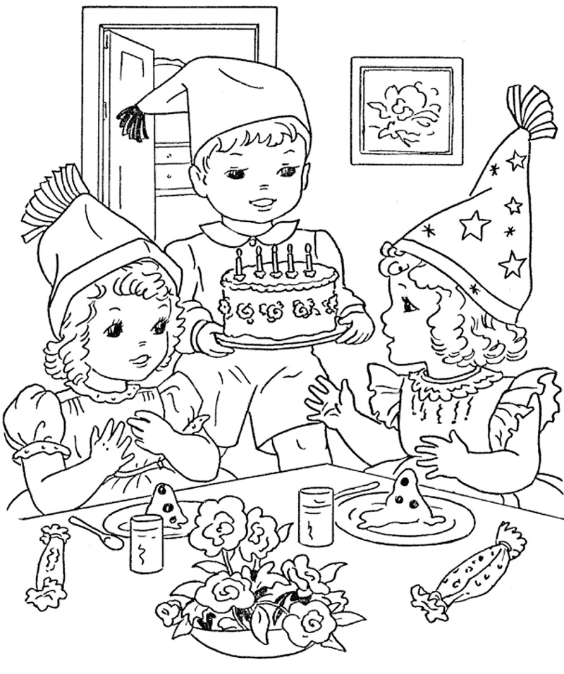 Dibujos de Fiesta De Cumpleaños Para Niños para colorear