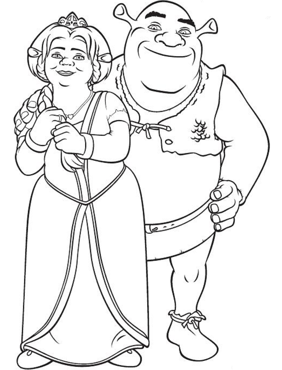Fiona Y Shrek Son Felices para colorir