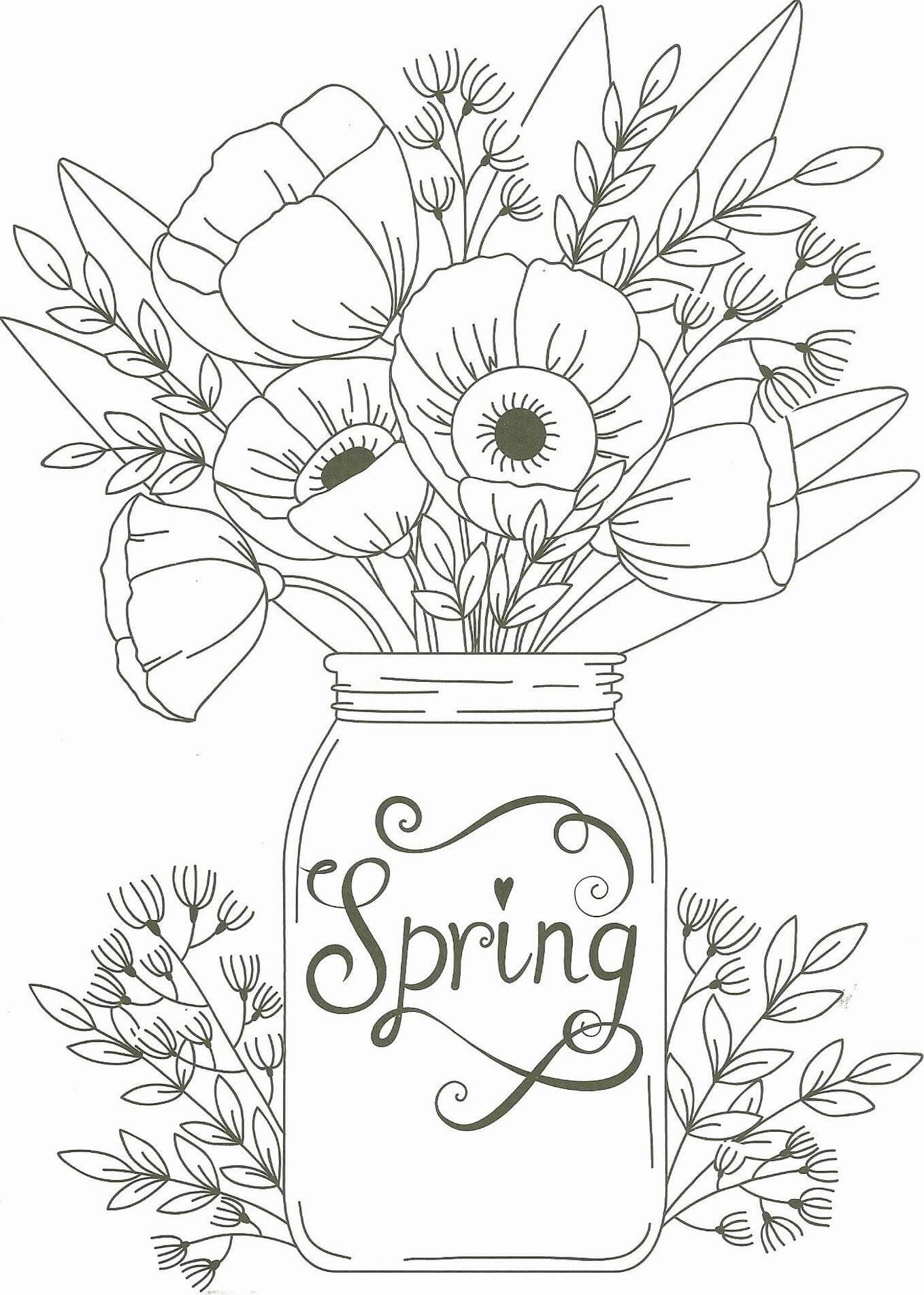 Dibujos de Florero en Primavera para colorear