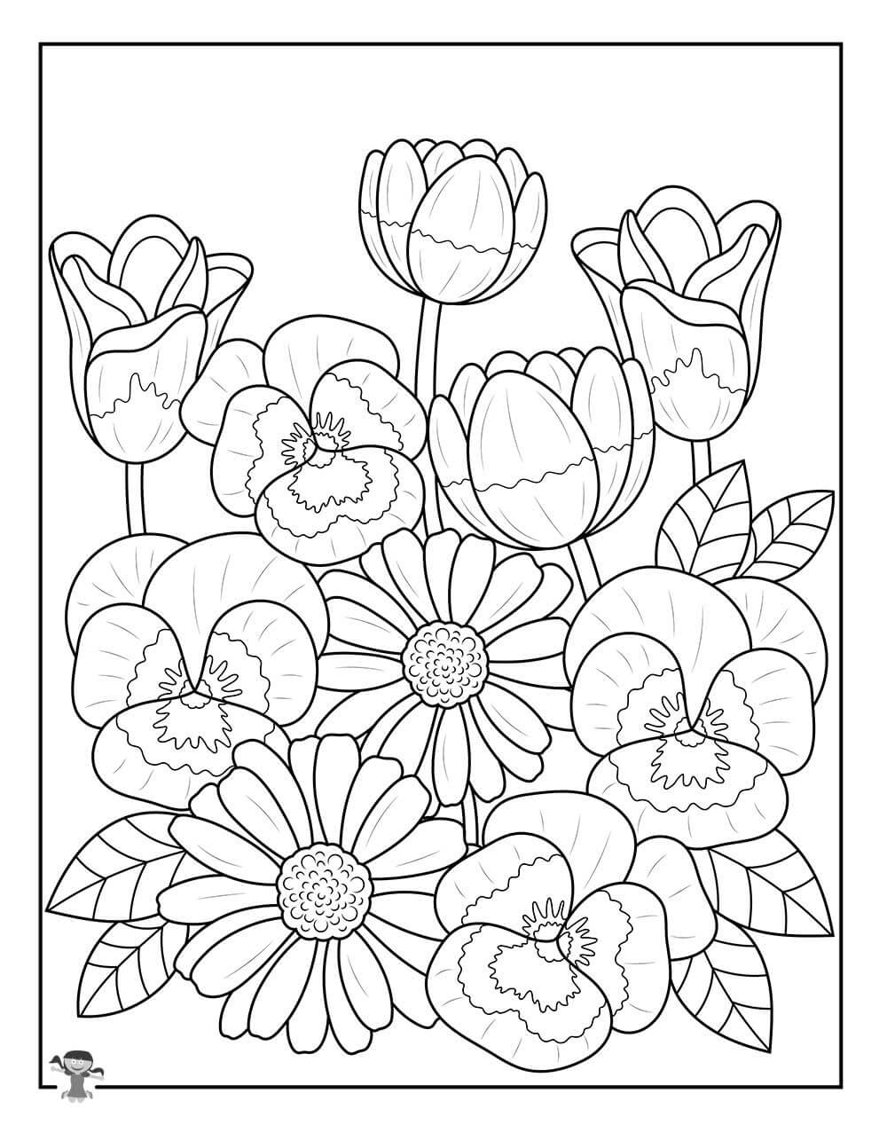 Dibujos de Flores para la Primavera para colorear