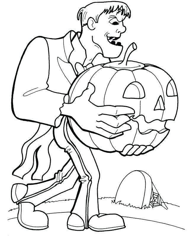 Dibujos de Frankenstein Y Calabaza para colorear