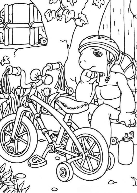 Dibujos de Franklin Y Bicicleta para colorear