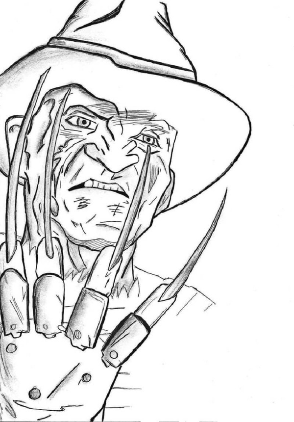 Dibujos de Freddy Krueger imprimible gratis para colorear