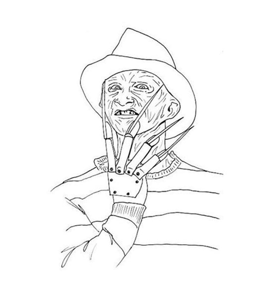 Dibujos de Freddy Krueger imprimible para colorear