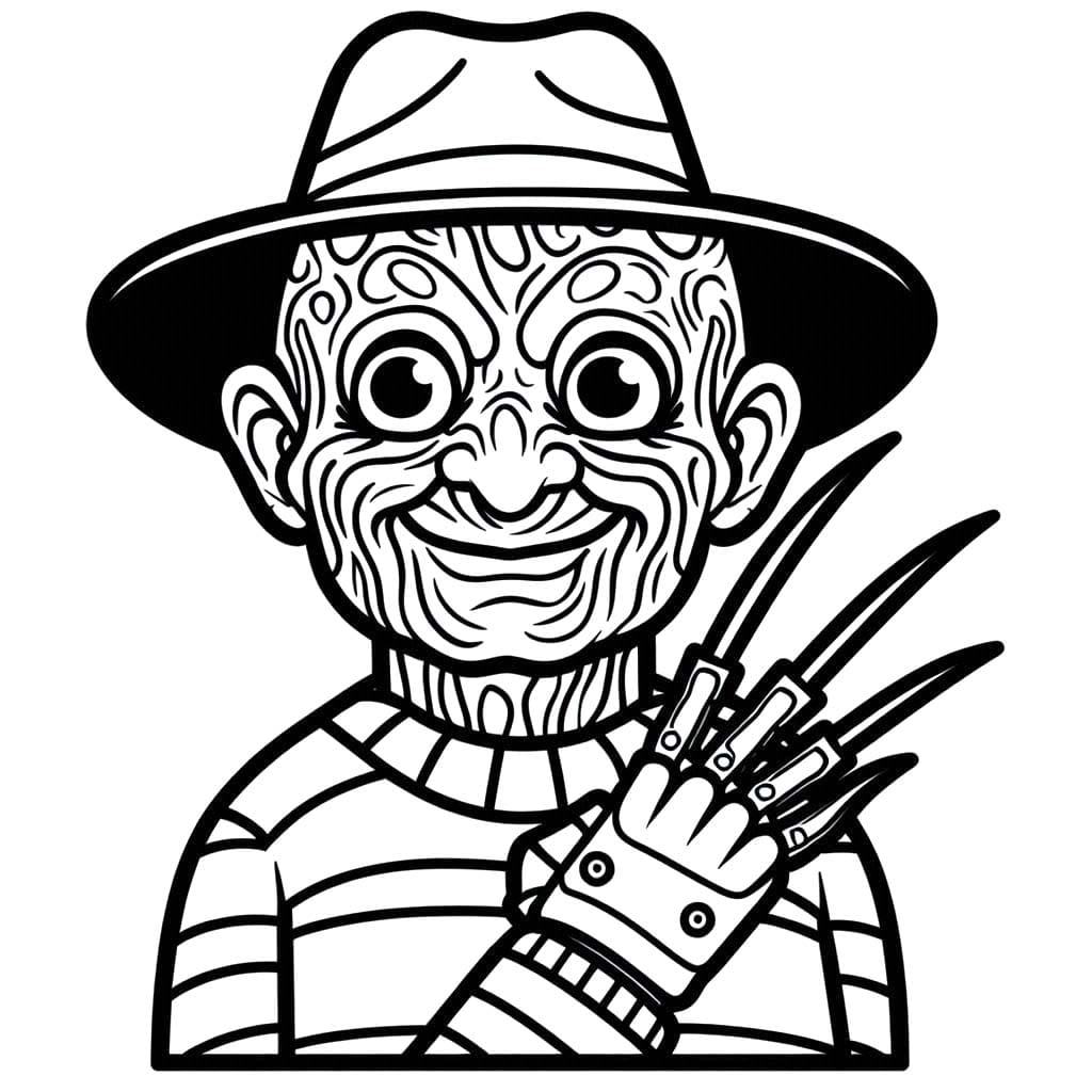 Dibujos de Freddy Krueger para niños para colorear