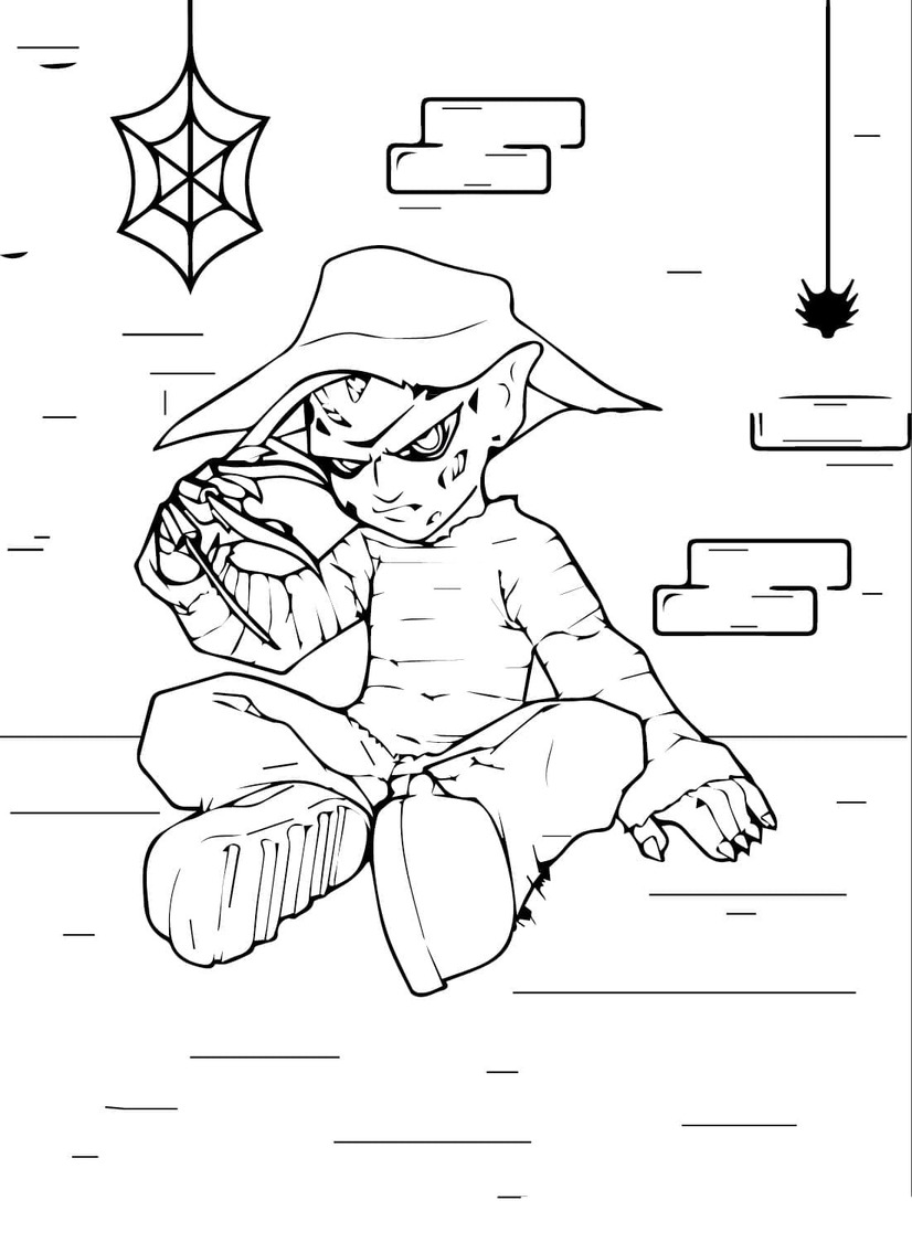 Dibujos de Freddy Krueger sencillo en niños para colorear